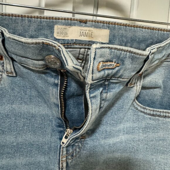 TOPSHOP MOTO JAMIE JEANS SZ 26 X 36 EUC STRETCH STRAIGHT SKINNY - Picture 1 of 3